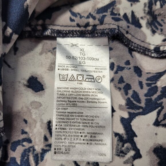 Unbranded 1X Navy Gray Floral Lightweight Chiffon Longsleeve Summer Blouse - Picture 10 of 10